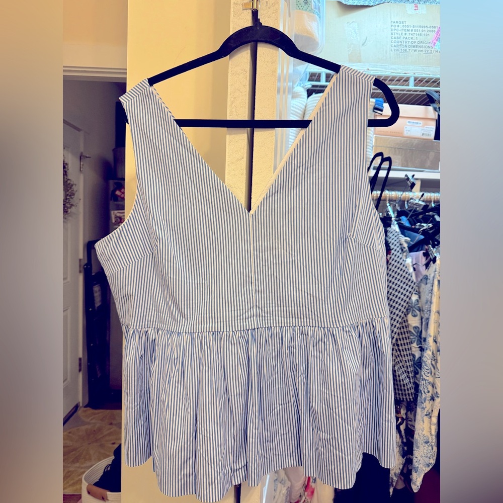 J Crew Always Striped Peplum Top 16T